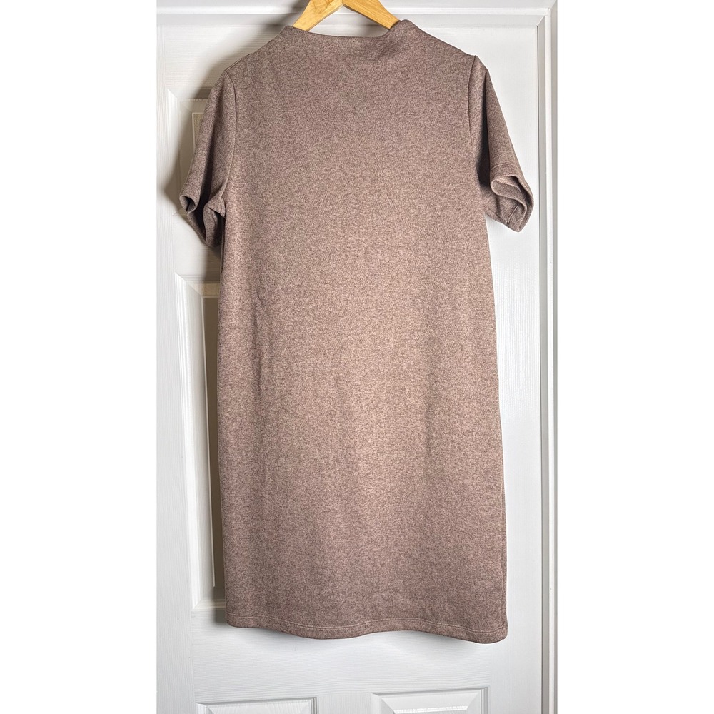 Arc'teryx Laina Dress Women M Rose Brown Heathered Mock Neck Short Sleeve Shift